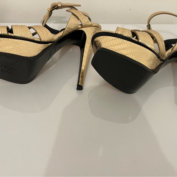 Yves Saint Laurent Gold lizard Platform stilettos. Size 36. - Picture 4 of 10